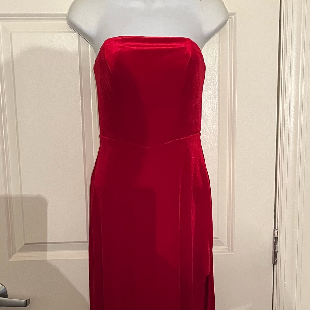 Next Step Red Velvet Dress with Slit Sz: 5/6